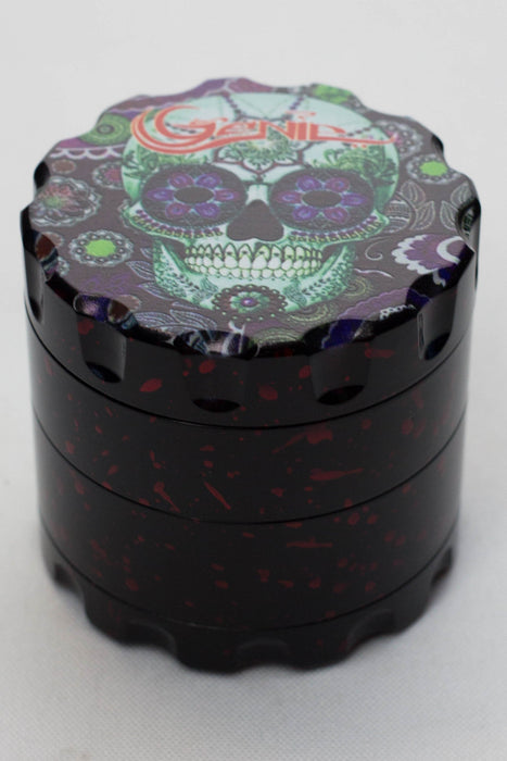 4 parts skull graphic printed large metal grinder-Red - One Wholesale