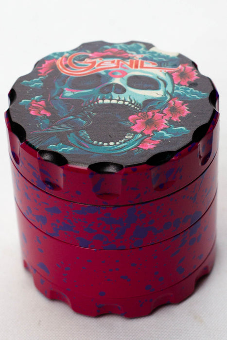 4 parts skull graphic printed large metal grinder-Pink - One Wholesale
