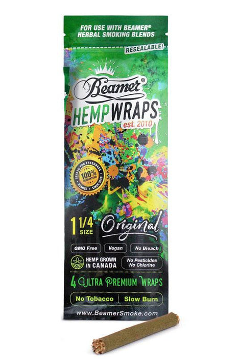 Beamer 1 1/4 SIZE vegan hemp wraps 1 pack- - One Wholesale