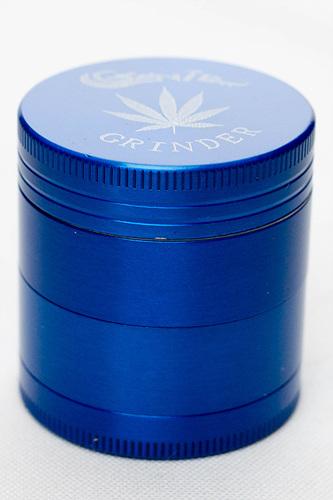 4 parts genie leaf laser etched small herb grinder-Blue - One Wholesale