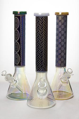 15" Genie 7mm Metallic beaker bong with honeycomb Beaker Bong ONE