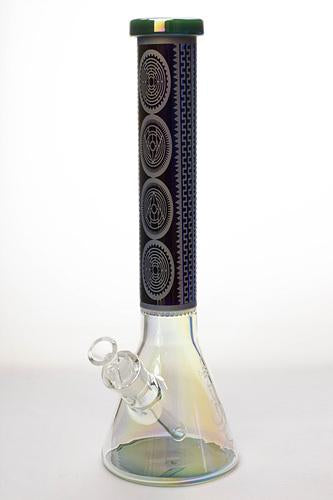 15" Genie 7mm Metallic beaker bong with honeycomb Beaker Bong ONE A