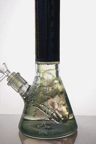 15" Genie 7mm Metallic beaker bong with honeycomb Beaker Bong ONE
