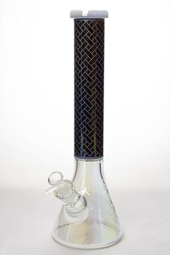 15" Genie 7mm Metallic beaker bong with honeycomb Beaker Bong ONE B