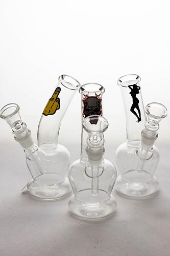 6.5 in. clear glass water bong-E - One Wholesale