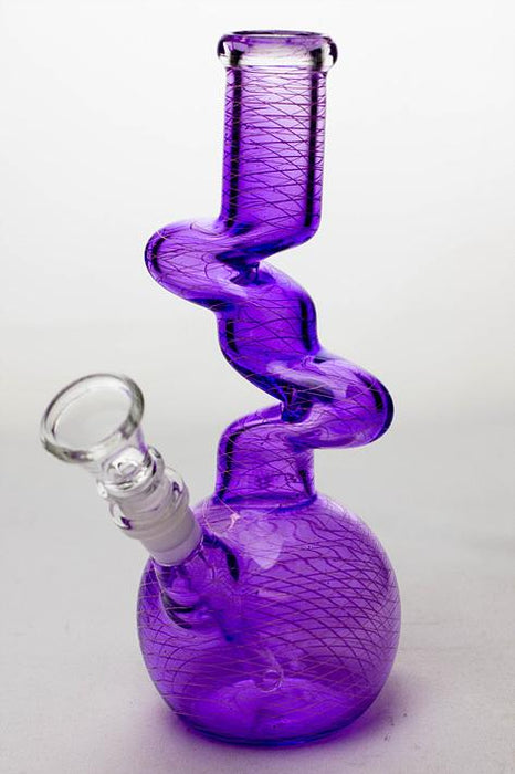 8 in. kink zong water pipe-Purple - One Wholesale