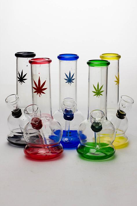 6" mini round glass water bong Beaker Bong ONE