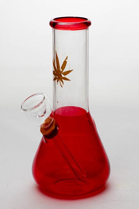 6" mini beaker glass water bong Beaker Bong ONE Red