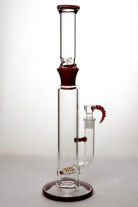 17"  Marble colours inline diffuser glass water bong-Red - One Wholesale