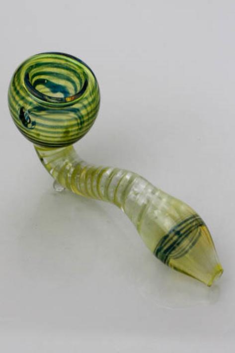 4.5" Changing colors Sherlock glass hand pipe- - One Wholesale