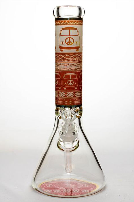 13" peace bus 9 mm classic beaker glass bong- - One Wholesale