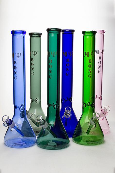 18" My bong colored glass classic beaker bong Beaker Bong ONE