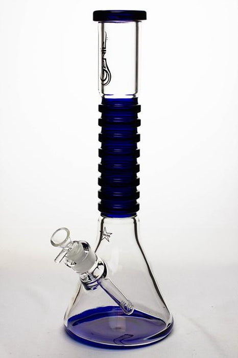 15" Genie 7 mm beaker glass water bong-Blue - One Wholesale