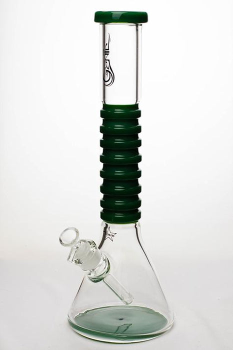15" Genie 7 mm beaker glass water bong-Green - One Wholesale