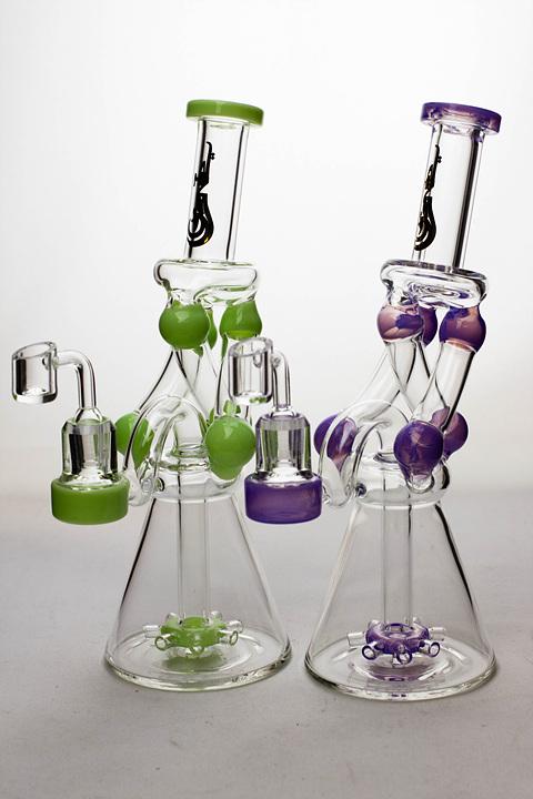 11" Three tube and shower head diffused recycler with a banger Other Shaped Bong ONE