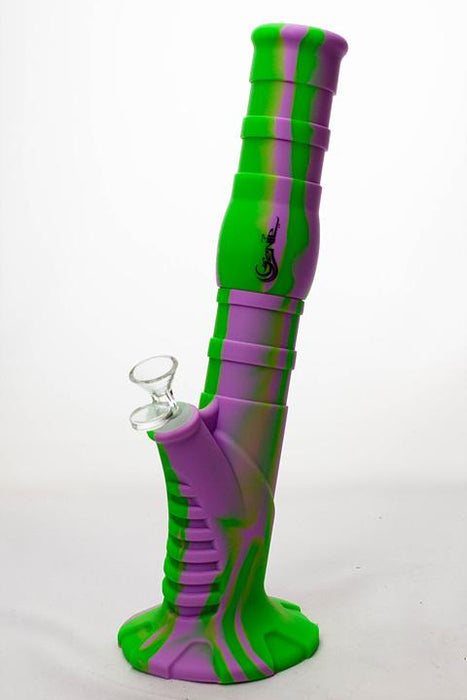 13" Genie Detachable silicone mixed color straight bong-PK-GR - One Wholesale