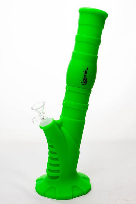 13" Genie Detachable silicone solid color straight bong-Green - One Wholesale