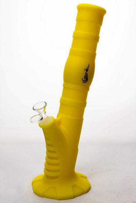 13" Genie Detachable silicone solid color straight bong-Yellow - One Wholesale