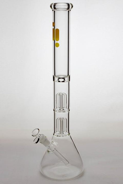 21" Infyniti 7 mm thickness dual 4-arm glass water bong-Clear - One Wholesale