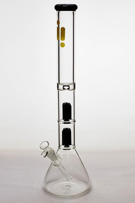 21" Infyniti 7 mm thickness dual 4-arm glass water bong-Black - One Wholesale