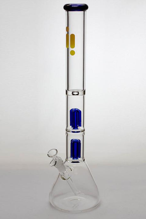 21" Infyniti 7 mm thickness dual 4-arm glass water bong-Blue - One Wholesale