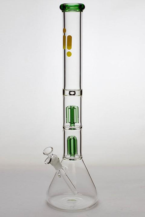 21" Infyniti 7 mm thickness dual 4-arm glass water bong-Green - One Wholesale
