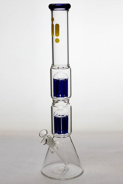 20" Infyniti 7 mm thickness Dual 8-arm glass water bong-Blue - One Wholesale