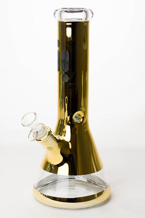12" Infyniti 7 mm metallic classic beaker bong-Gold - One Wholesale