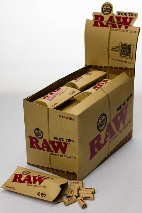 Raw Rolling paper pre-rolled wide filter tips - 20 packs Filter Tip ONE