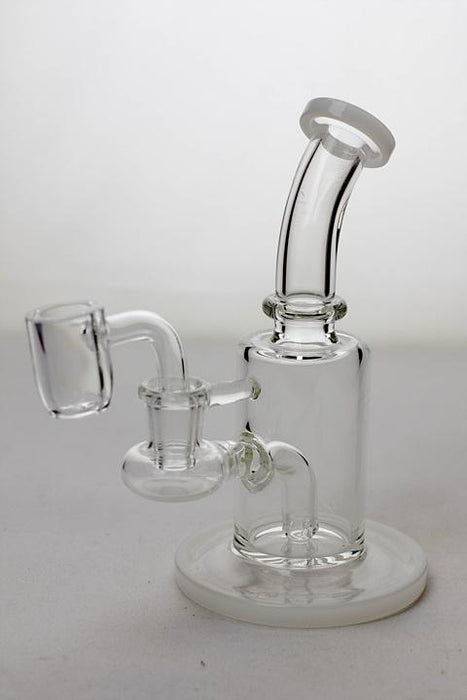 6" stem diffuser rig with a banger-White - One Wholesale