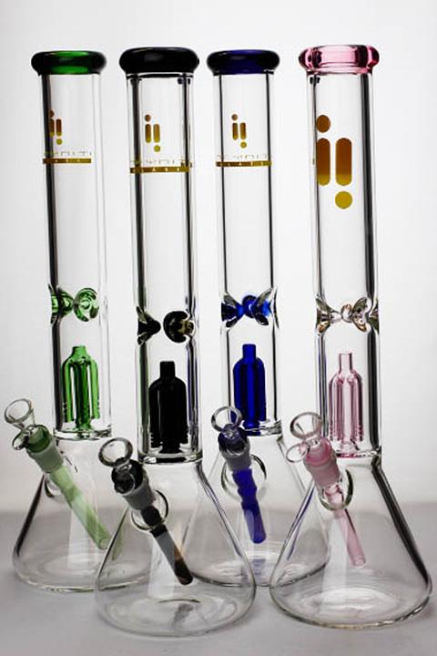 17.5" Infyniti 7 mm thickness single 4-arm glass water bong Beaker Bong ONE