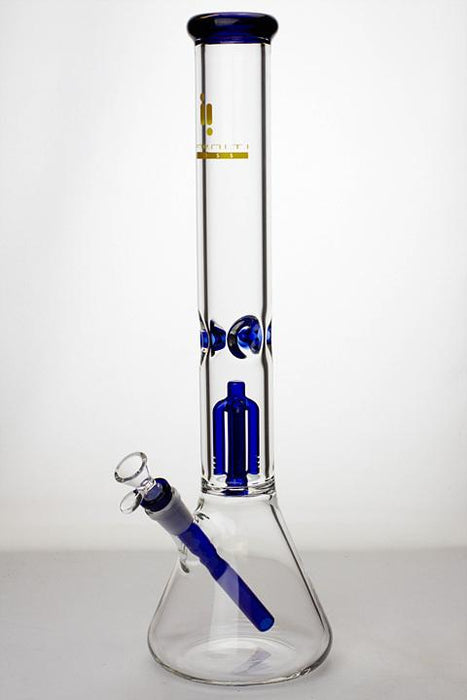 17.5" Infyniti 7 mm thickness single 4-arm glass water bong-Blue - One Wholesale