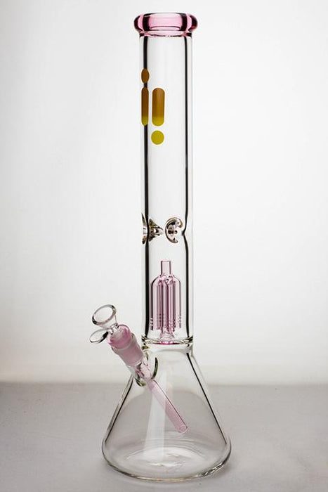 17.5" Infyniti 7 mm thickness single 4-arm glass water bong-Pink - One Wholesale