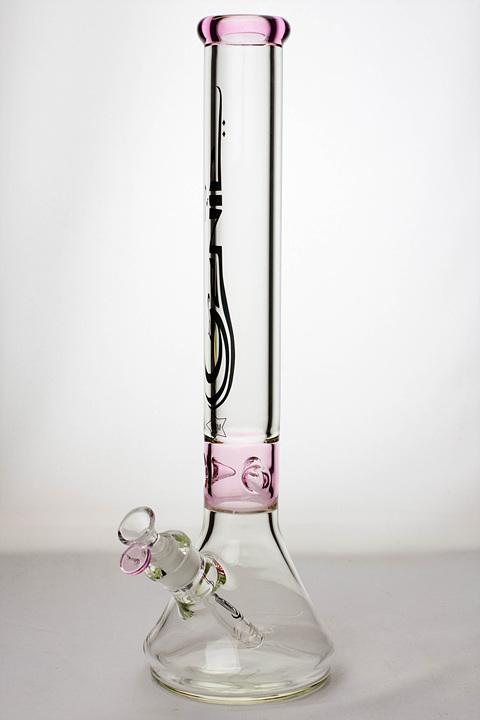 17.5" Genie 9mm color accented classic beaker bong Glass Bong ONE Pink