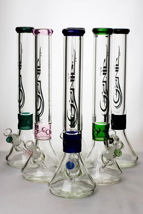 17.5" Genie 9mm color accented classic beaker bong Beaker Bong ONE