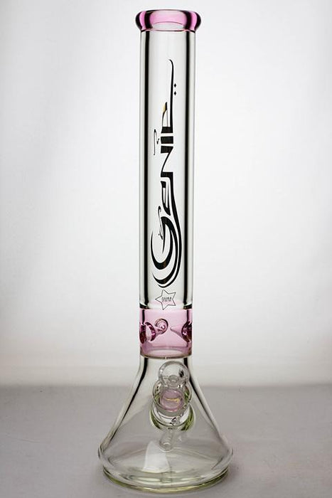 17.5" Genie 9mm color accented classic beaker bong- - One Wholesale