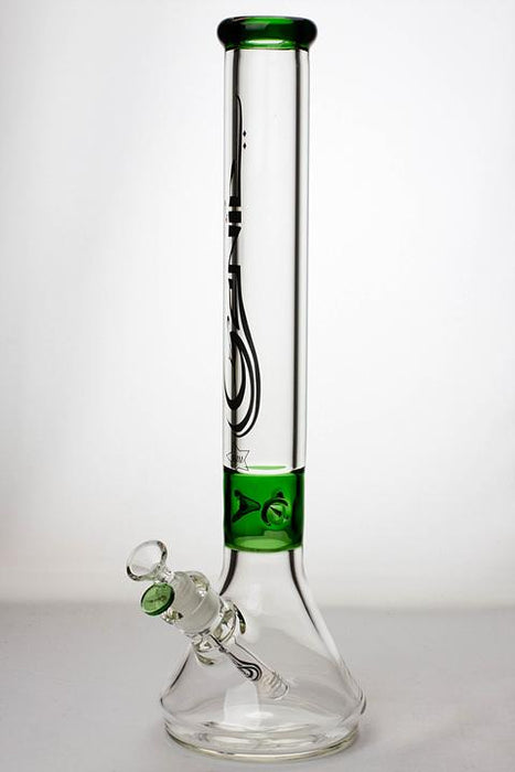 17.5" Genie 9mm color accented classic beaker bong-Green - One Wholesale