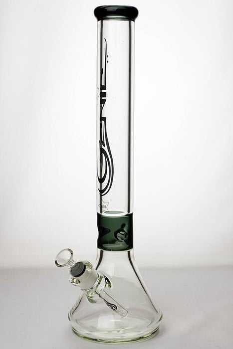 17.5" Genie 9mm color accented classic beaker bong-Smoke - One Wholesale