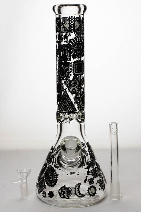 13.5" Glow in the dark heavy glass water bong- - One Wholesale