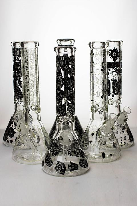 13.5" Glow in the dark heavy glass water bong Beaker Bong ONE