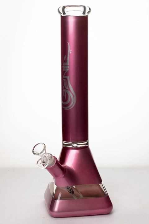 15" Genie 7 mm metallic pyramid beaker bong Glass Bong ONE Pink