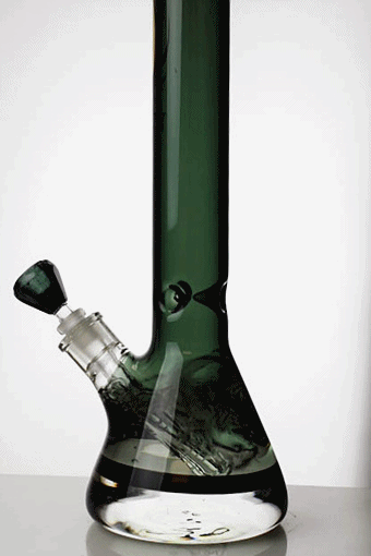 24" Genie 7 mm color-tube and clear-bottom beaker water bong Beaker Bong ONE