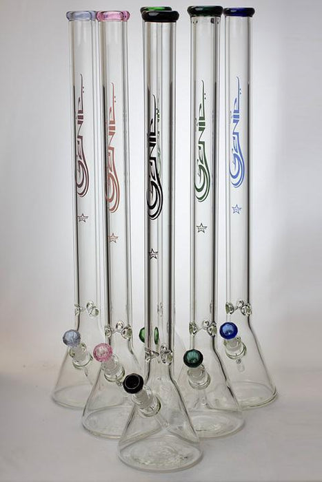 30" Genie 9 mm color accented beaker water bong- - One Wholesale