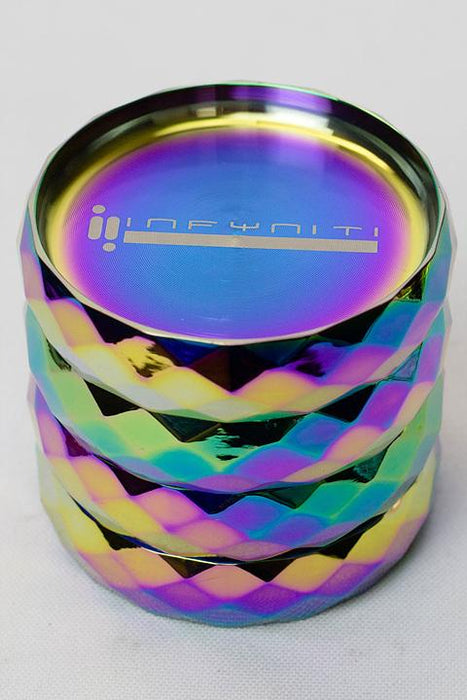 Infyniti 4 parts metal herb grinder 7506-Rainbow - One Wholesale