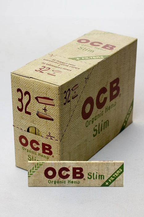 OCB Organic Hemp range King Slim + Filter - 32 packs King Size ONE King slim+Filter