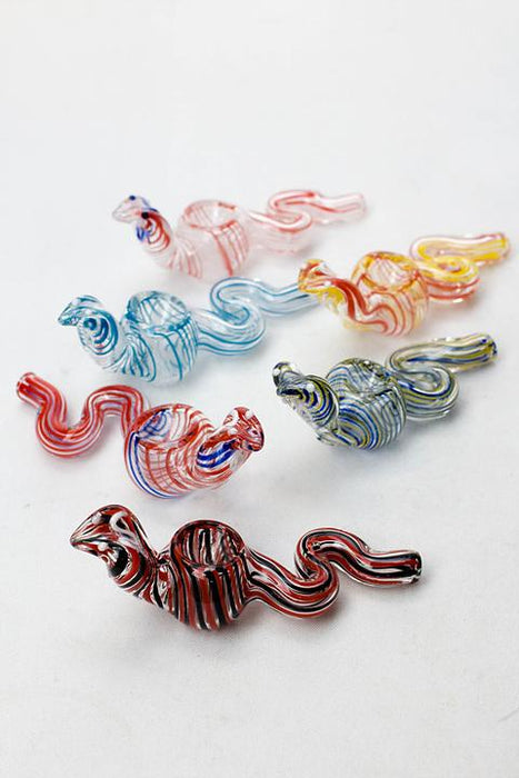 Cobra shape glass small hand pipe- - One Wholesale