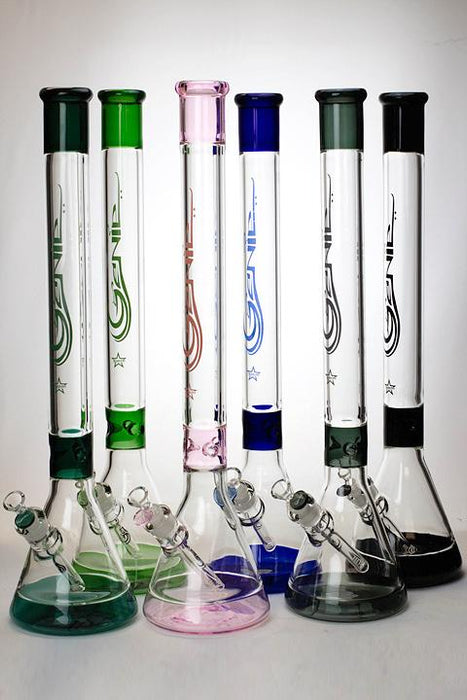 24" Genie 9 mm color accent wide base bong- - One Wholesale