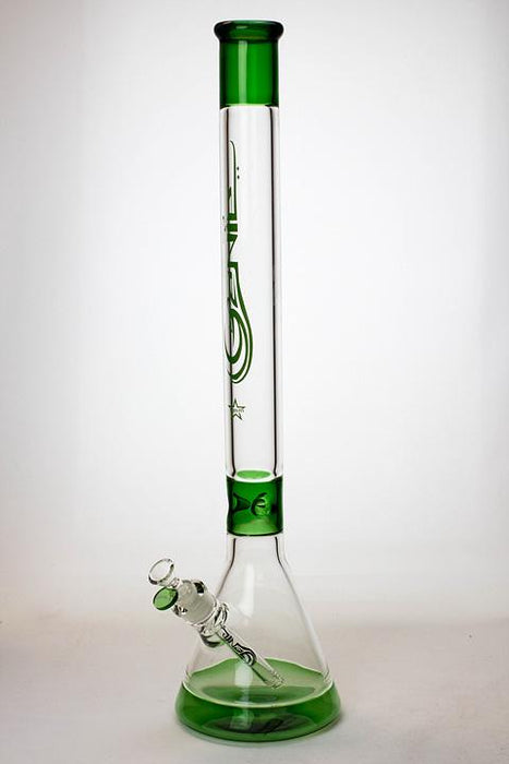 24" Genie 9 mm color accent wide base bong-Green - One Wholesale