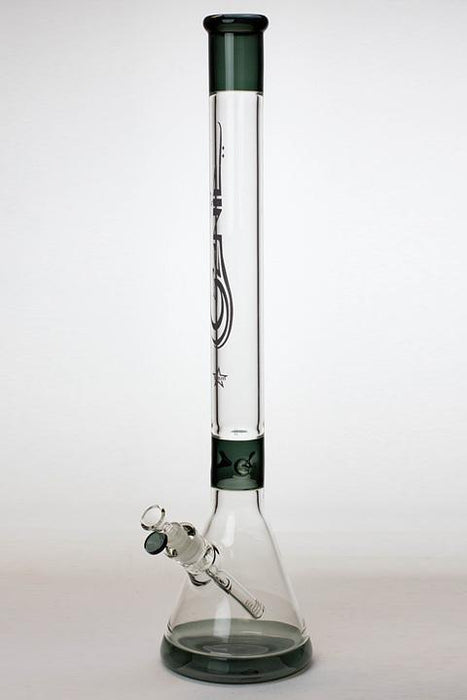 24" Genie 9 mm color accent wide base bong-Smoke - One Wholesale