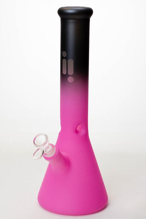 14" Infyniti 9mm Two tone frosted glass beaker water bong Glass Bong ONE Pink
